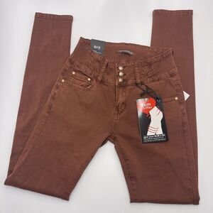 Rue 21 Women's Size 5 Burgundy Denim High Waist Skinny‎ Jegging Premium Jeans